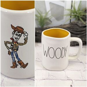 Rae Dunn WOODY Disney PIXAR's Toy Story Double-Sided White/Yellow Ceramic Mug